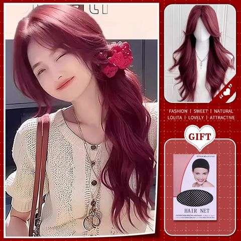 WTB Synthetic Long Straight Hair Black Lolita Wigs with Bangs for Women Fashion Female Cosplay Party Christmas Wigs Multicolor
