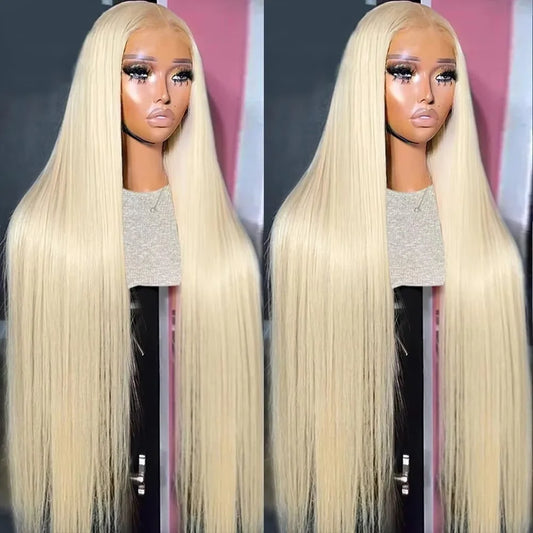 300% 30 40 46 Inch Straight Blonde 613 Hd Lace Frontal Human Hair Wig 13x4 Lace Front Colored Wig 13x6 Human Hair Wigs For Women