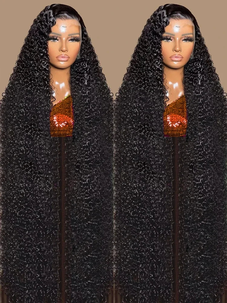 40 Inch Water Wave Lace Human Hair Front Wigs 13x4 13x6 Hd Lace Deep Wave Frontal Wig 200 Density Curly Brazilian Wigs For Women