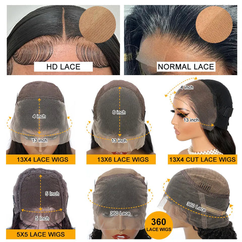 Pre Cut Lace Wig Human Hair Ready to Wear Transparent 13x4/13x6 Lace Front Human Hair Pre Plucked Pre Cut 5X5 Lace Closure Wig