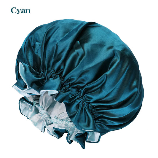 Women Satin Solid Sleeping Hat Night Sleep Cap Bathroom Accessories For Women Shower Caps Waterproof Sleeping Hair Bonnets Cap