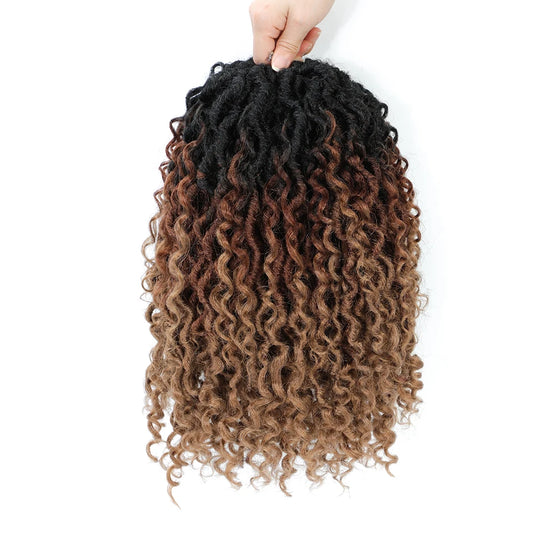 Faux Locs synthetic Crochet Hair 14 inch Pre Looped Goddess Locs Crochet Hair With Curly Ends Crochet Hair Extensions For Women