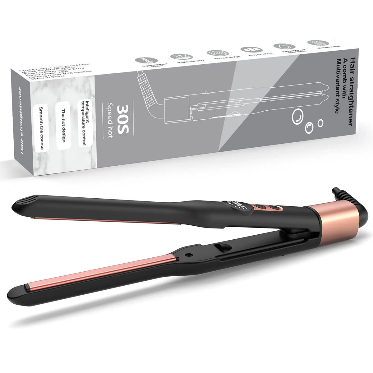 3/10 Inch Pencil Flat Iron Small Flat Irons for Short Hair Beard and Pixie Cut Mini Ceramic Tourmalin Hair Straightener