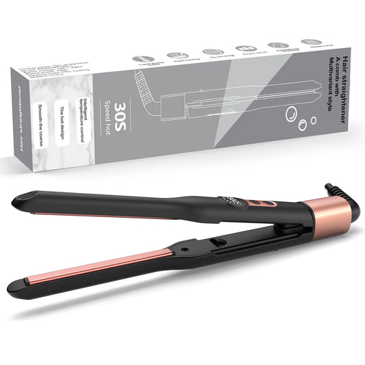 3/10 Inch Pencil Flat Iron Small Flat Irons for Short Hair Beard and Pixie Cut Mini Ceramic Tourmalin Hair Straightener