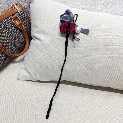 Women Elegant Flower Big Pearls Hair Curls Bun DIY Hair Style Donut Maker Ribbon Lady Fashion Hair Making Tool Accessories