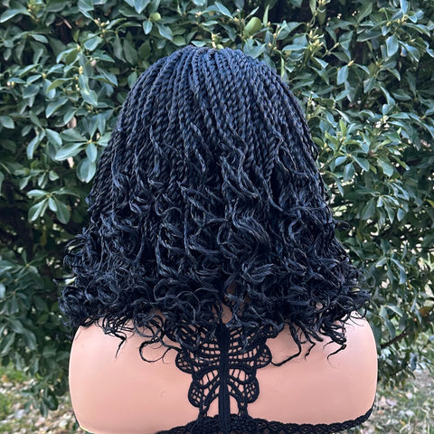 Short Twist Braided Headband Wigs 12Inch Synthetic Braided Wig for Black Women Crochet Twist Box Braids Hair Wigs Extension