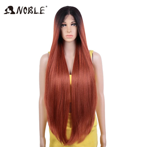Noble Synthetic Lace Front Wigs For Women 36 Inch Kinky Straight Wig Lace Front Wig Ombre Lace Wigs Cosplay Lace Front Wig