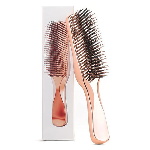 Japanese Premium Head Massager Scalp Brush Hair Massager Shampoo Brush Wet Plastic Detangling Brush Hair Cleaning Comb Rose Gold
