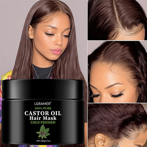 Castor Oil Hair Mask Improves Damaged Hair Repairs Frizz Strengthens Fluffiness Makes Hair Look Smooth Shiny Hair Care Hair Mask