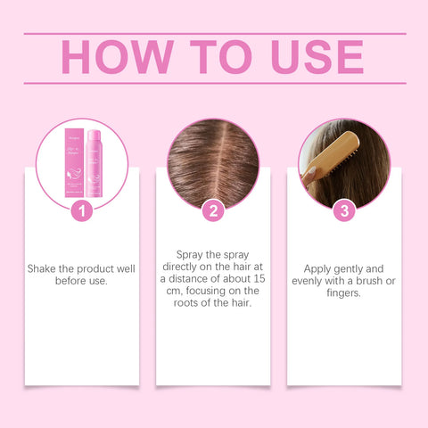 Dry Hair Wash-Free Spray Remove Stain Dirt Grease Dandruff Save Time Hair Clean Fluffy Fresh Restore Luster No Wash Hair Spary