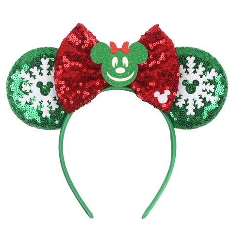 2024 New Christmas Mickey Minnie Mouse Headband Women Disney Ear Hairband Kids Xmas Party Hair Accessories Hot Festival Cosplay