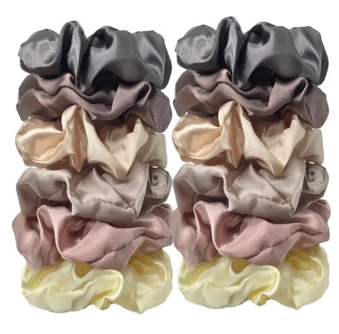 12/18/20PCS Satin Colorful Intestine Hair Band Hair Accessories hair scrunchies Headwear For Ponytail Cute Causal Women
