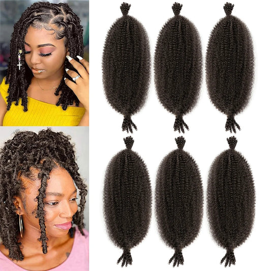 1/3/6 Packs Pre-Separated Springy Afro Twist Hair 12 Inch Synthetic Marley Twist Braiding Hair for Black Women