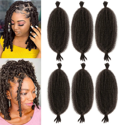 1/3/6 Packs Pre-Separated Springy Afro Twist Hair 12 Inch Synthetic Marley Twist Braiding Hair for Black Women