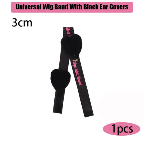 2.5Cm 3Cm 3.5Cm 4Cm Wig Elastic Band With Ear Protector Black Lace Melting Band For Laying Edges Down Adjustable Band 1Pcs 3Pcs