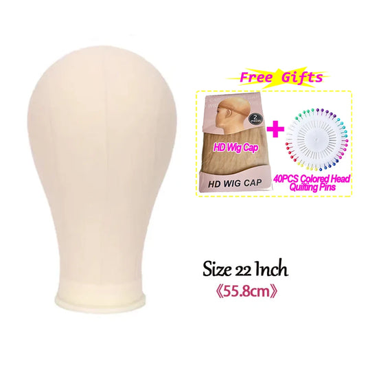 Soft Canvas Wig Head With Tripod Stand 22' Training Mannequin Canvas Head for Hairstyle Display DlY Making Wig Stand With Head