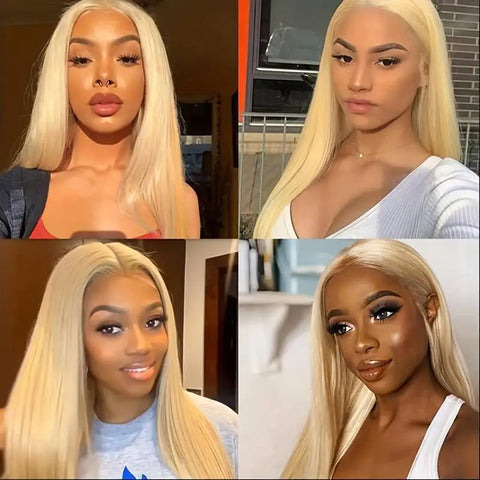 22 Inch 613 Blonde 13x4 Transparent Lace Frontal Brazilian Virgin Hair Pre-Plucked Full End Straight Human Hair Frontal