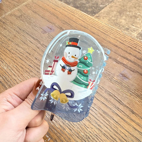 YHJ New Christmas Crystal Ball Hair Claw Clip Cartoon Santa Claus Snowman House Crab Hair Clips Hair Accessories for Women Girls