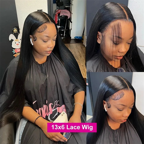 13x4 Lace Front Wigs Human Hair PrePlucked 13x6 Transparent Lace Straight Wig Natural Black Wig Long Hair 4x4 Lace Closure Wigs