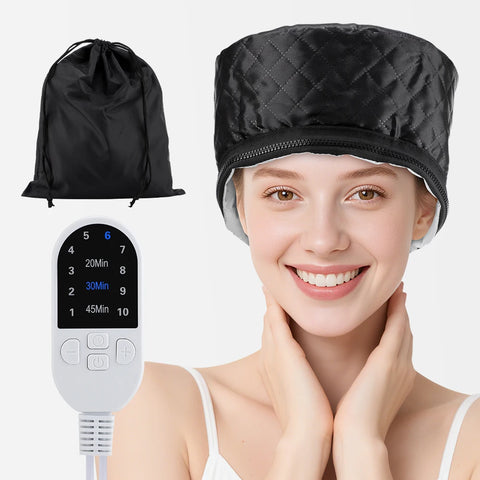 10 Modes Heated Hair Steamer Cap Electric Hair Heating Cap Waterproof Detachable Hat with Timer SPA Nourishing Hair Styling Care