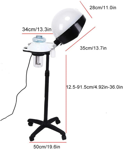Shampoo Hair Steamer Rolling Stand Hooded Hair Dyeing Coloring Perming Conditioning Salon Spa Steamer Height Adjustable bonnets