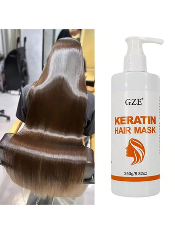 GZE Keratin Hair Mask Split Ends Reduction Frizz Control Hydration Moisturizing Heat Protection Anti-Breakage Anti-Frizz