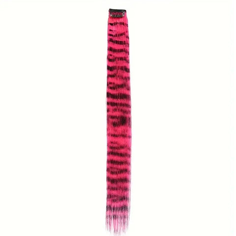 LUPU Synthetic Feather Hair Extension Colorful Fake Hair Clip In One Piece Hairpiece For Women Cosplay Party Y2K Style