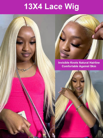 30 40 Inch 613 Honey Blonde 13x6 Hd Transparent Lace Front Human Hair 13x4 Bone Straight Lace Frontal Wig for Women 250 Density