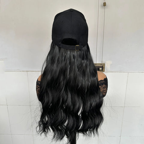 Baseball Hat Hooded Wig Hat Wig Wavy Curl Wig Synthetic Wig Beginners Friendly Heat Resistant Natural Looking For Daily Use