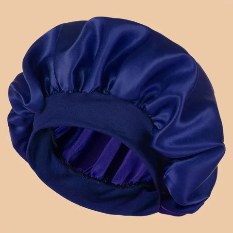 1pc Women's Solid Color Satin Wide-Brimmed Shower Cap, Suitable for Daily Use Silk Bonnet Satin Bonnet Shower Cap