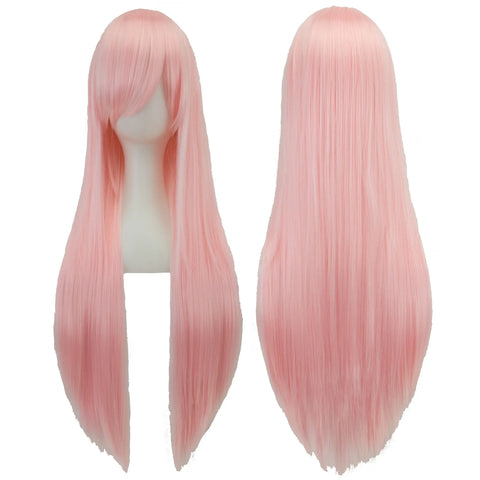 Soowee Long Synthetic Hair White Purple Cosplay Wigs Party Black Hair Straight Wig Hairpiece for Women