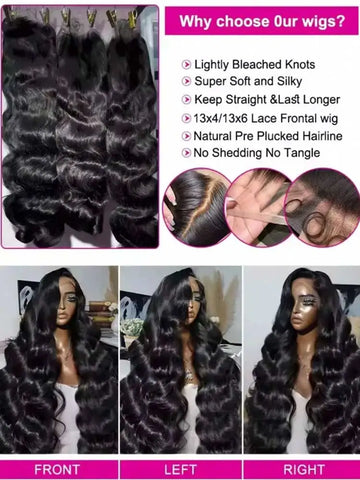 40 42 Inch 250% Wear And Go Glueless Wigs Body Wave Human Hair Wigs 13x4 13X6 Wet and Wavy HD Lace Frontal Wigs For Women