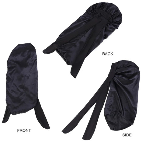 1Pcs Soft Silky Long Satin Bonnet For Natural Hair And Curly Hair Extra Large Size Hair Cap With Tie For Comfortable Night Sleep