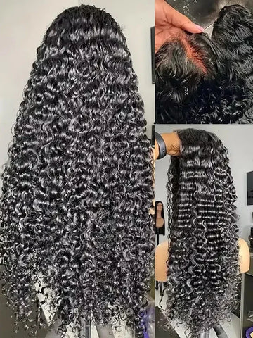 40 Inch Water Wave Lace Human Hair Front Wigs 13x4 13x6 Hd Lace Deep Wave Frontal Wig 200 Density Curly Brazilian Wigs For Women