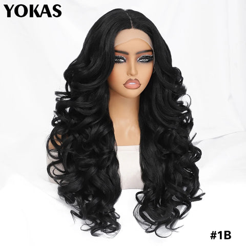 24 Inch Synthetic Lace Front Wigs For Afro Women Curly Afro Lace Front Wigs for Black Women High Temperature Fiber Wigs