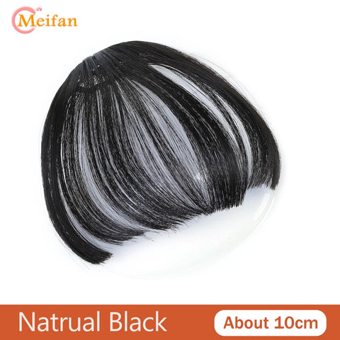 MEIFAN Synthetic Middle Part Topper Hairpiece with Bangs Clip-In Bangs Extension Natural Invisible Clourse Hairpiece for Women