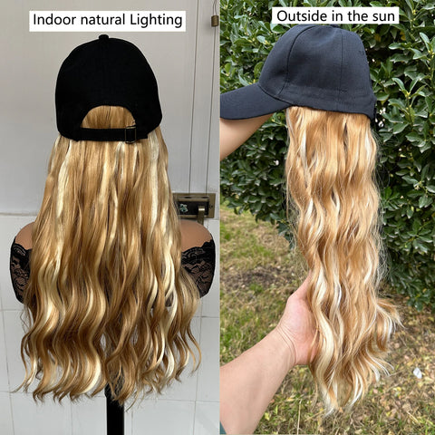 Baseball Hat Hooded Wig Hat Wig Wavy Curl Wig Synthetic Wig Beginners Friendly Heat Resistant Natural Looking For Daily Use