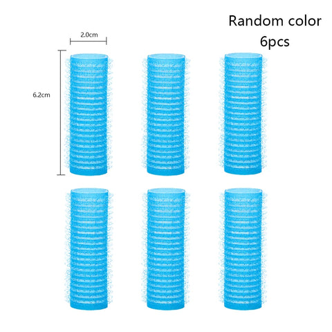 6pcs Self-Grip Hair Rollers Heatless Hair Curler No Heat Hair Bangs Volume Self-adhesive Hook&Loop DIY Hair Curler Styling Tools