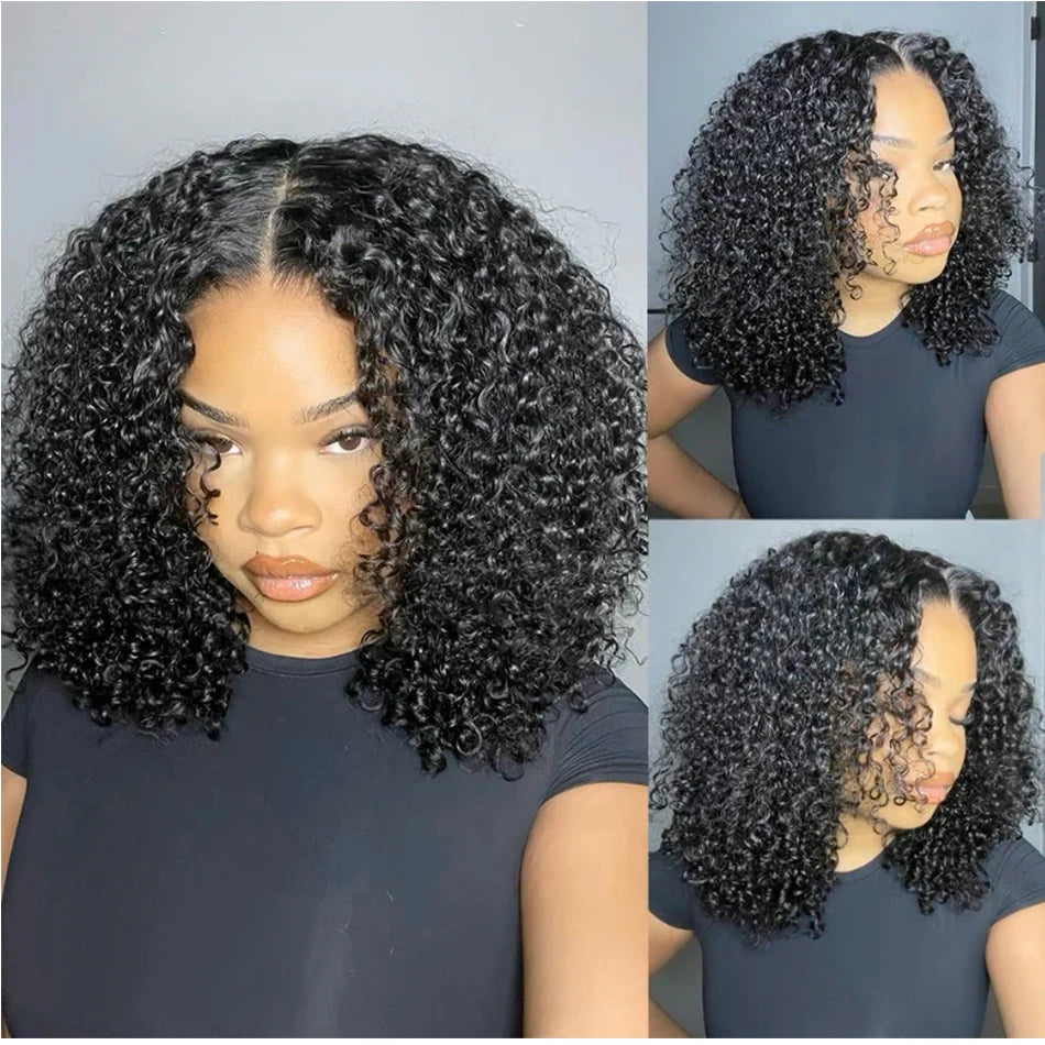 10A 6x5 Glueless Human Hair Wigs Ready To Wear And Go Kinky Curly Lace Closure Wig Ombre Highlights Brown Ginger Colored Wigs