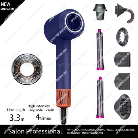Professinal Leafless Hair Dryer 220V Negative Ion Quick Dry Home Powerful Constant Flyaway Attachment Anion Electric Hair Dryer