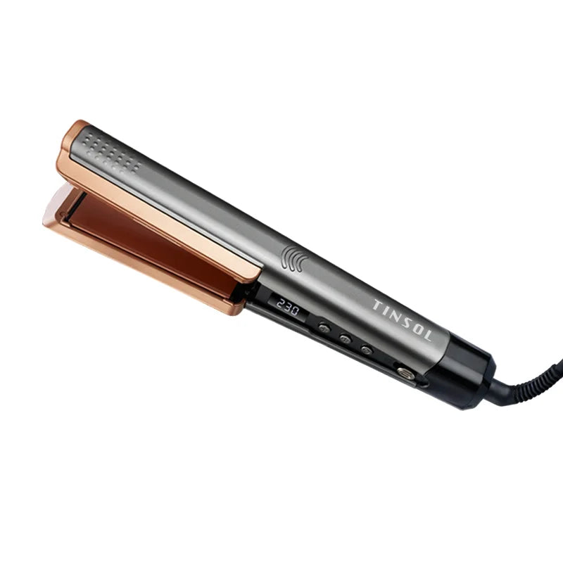 TINSOL Professional 2-in-1 Ceramic Hair Straightener Curl Ionizer with LCD Wide Panel Straightener, Temperature Adjustable