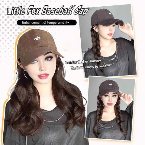 synthetic 30/40cm45cm wig baseball cap long straight hair wig duck tongue cap bobble head curly hair ponytail bob Christmas gift