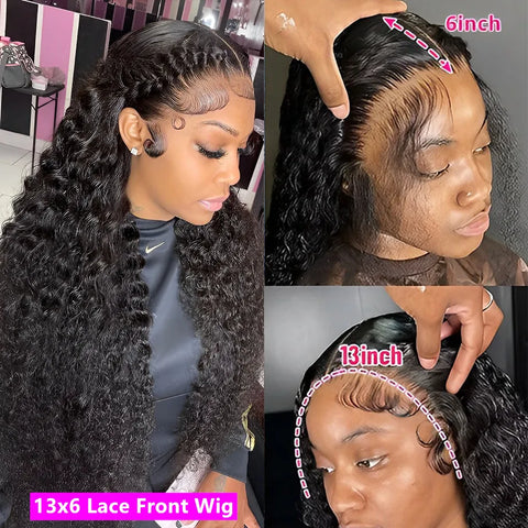 13x6 Hd Lace Frontal Wig Deep Wave Loose Curly Wigs For Black Women Water Wave Human Hair Wig 30 Inch Lace Front Wig Human Hair
