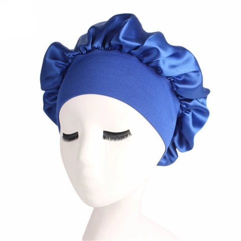 Women Men Unisex Satin Sleeping Hat Night Hair Care Bonnet Skullies Beanies Cap