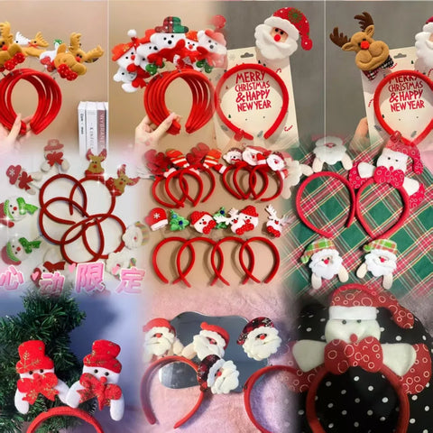 Women's Christmas Headband Santa Snowman Design, Festive Bow Hair Accessory, Xmas Party Gift & Celebration Headwear