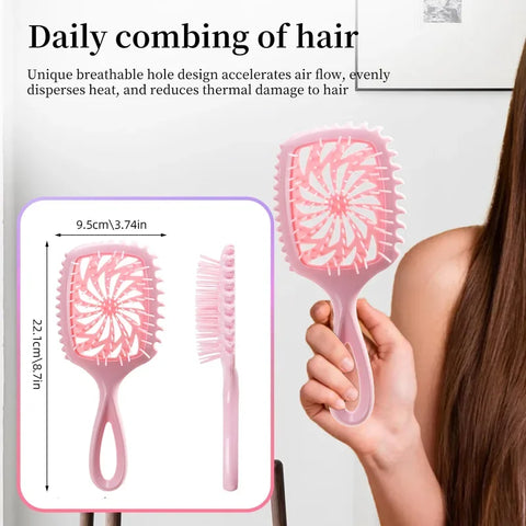1 Pack WANMEI Detangling Hair Brush- Effortless Tangle Free-Ideal for Natural Curly Straight Wet Dry  Damaged Hair for Women Men