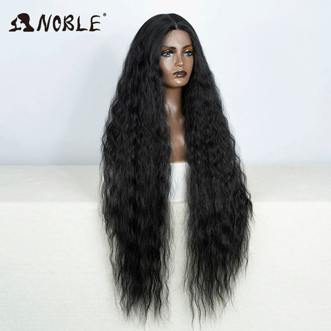 Noble Cosplay Synthetic Lace Wigs For Black Women Long Curly Hair 42 Inch Cosplay Blonde Ombre Lace Front Wig Synthetic Lace Wig