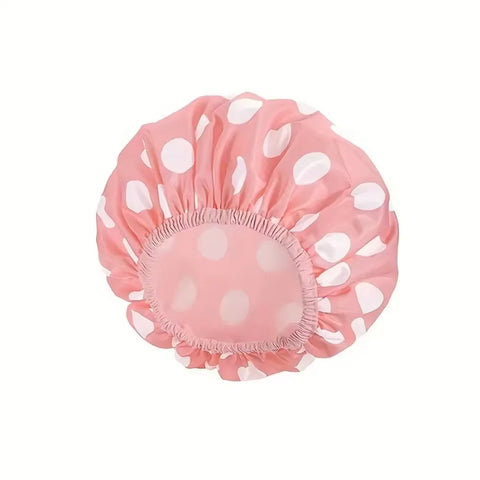 1PC Female Waterproof Shower Cap Double Layer Bath Hair Protector Sleeping Bonnet Efficient Waterproof Hair Cap Satin Bonnet