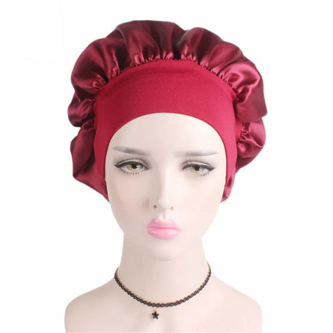 Women Men Unisex Satin Sleeping Hat Night Hair Care Bonnet Skullies Beanies Cap