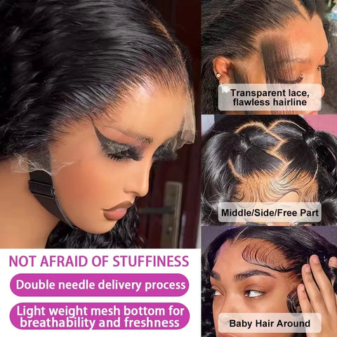 Loose Wave 13x6 Lace Front Human Hair Wig 30 40 Inches Brazilian Water Deep Wave 13x4 HD Lace Frontal Wig Curly Wigs For Women
